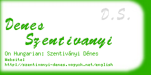denes szentivanyi business card