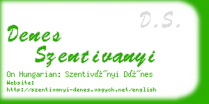 denes szentivanyi business card